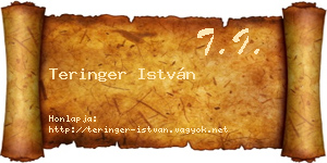 Teringer István névjegykártya